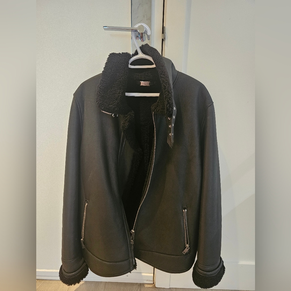 HiSo Code Shearling Aviator Jacket